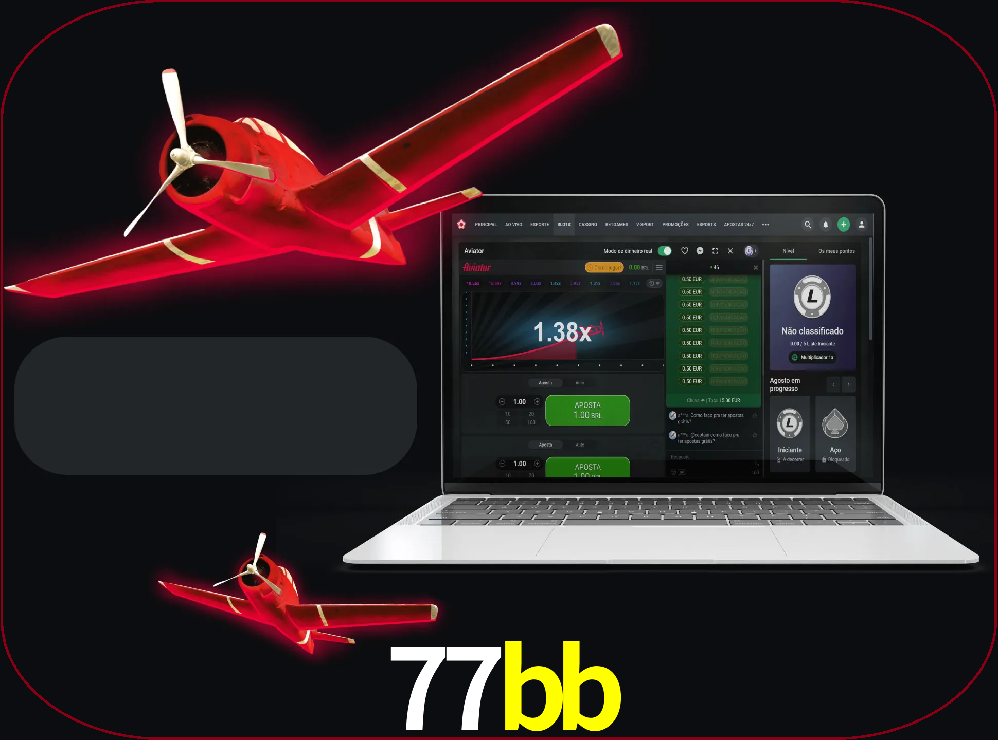 Vá para a seção de caça-níqueis e inicie o jogo Aviator.