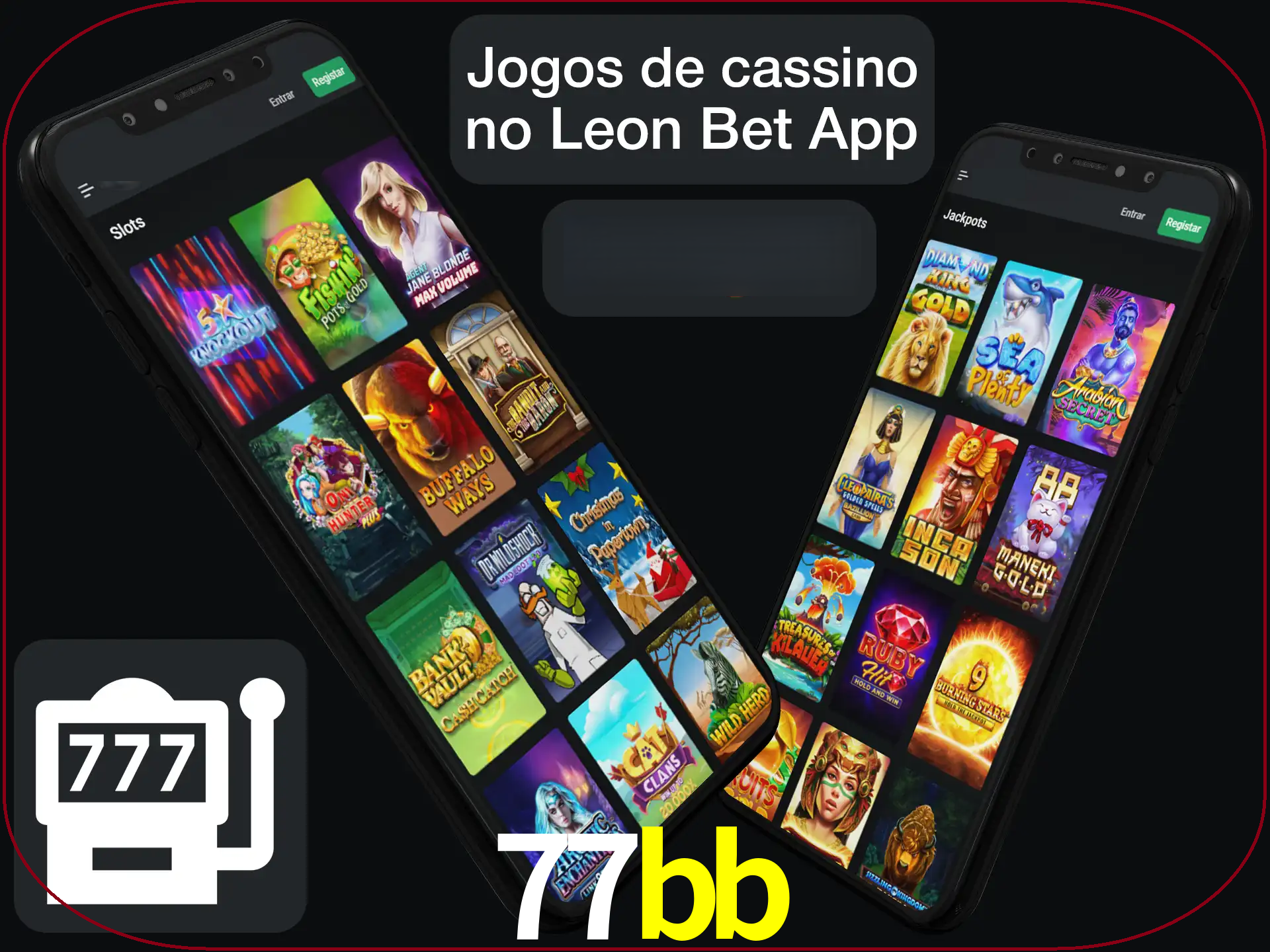 Escolha quais jogos de cassino jogar no app.