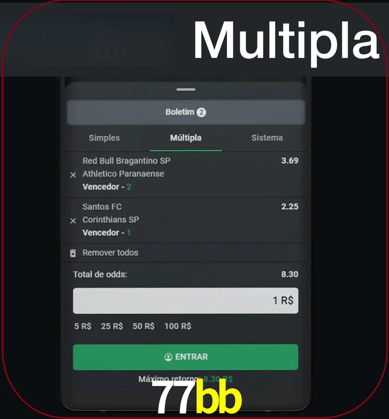 Faça apostas mais valiosas com mais de duas apostas.