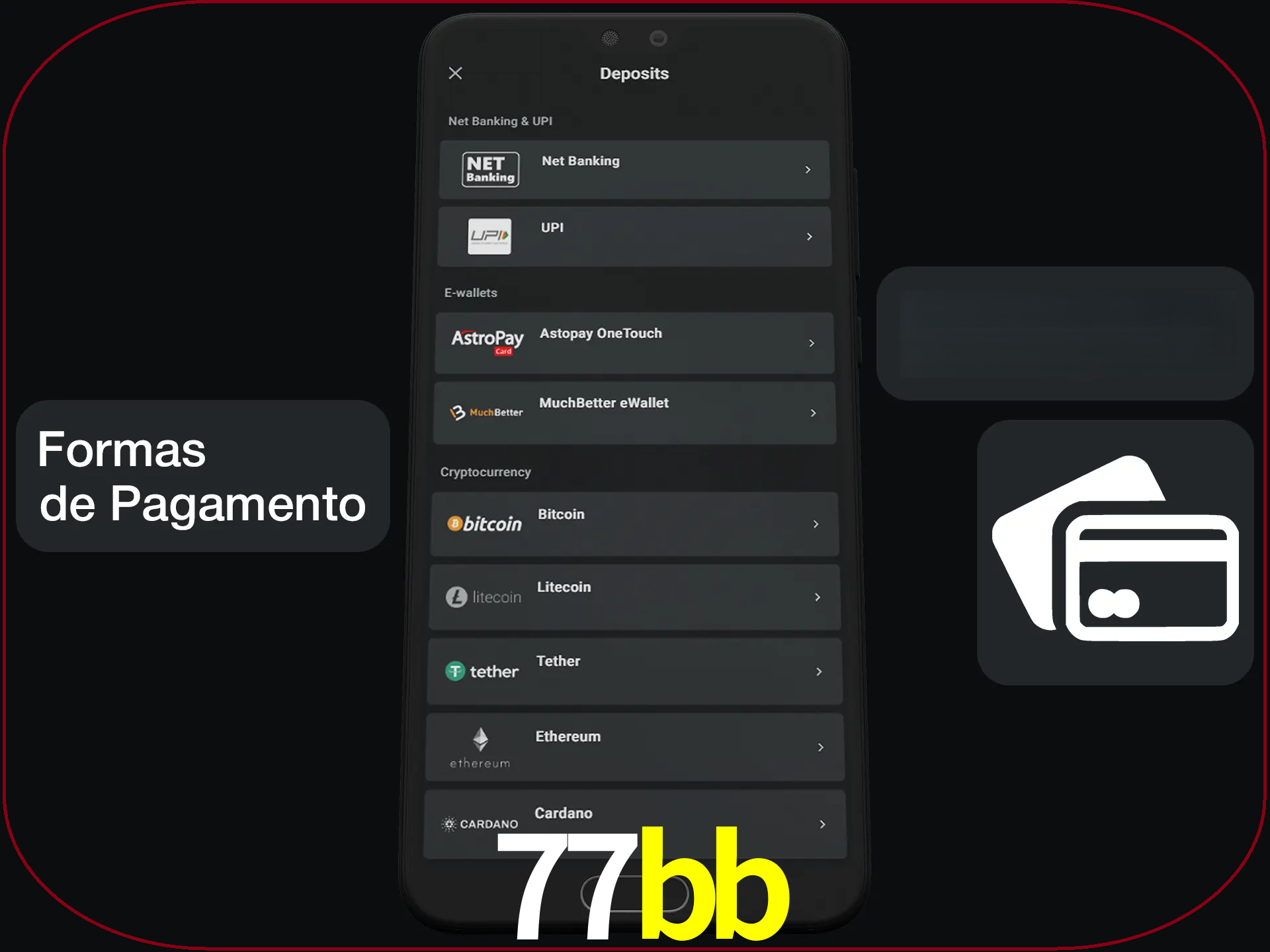 Escolha a forma de pagamento de sua preferência.