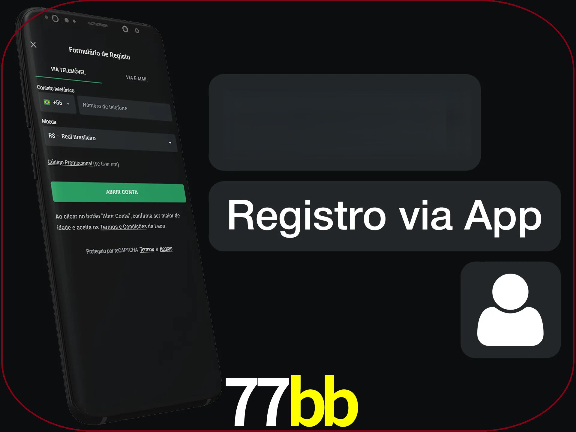 Registre-se com duas etapas usando o aplicativo.