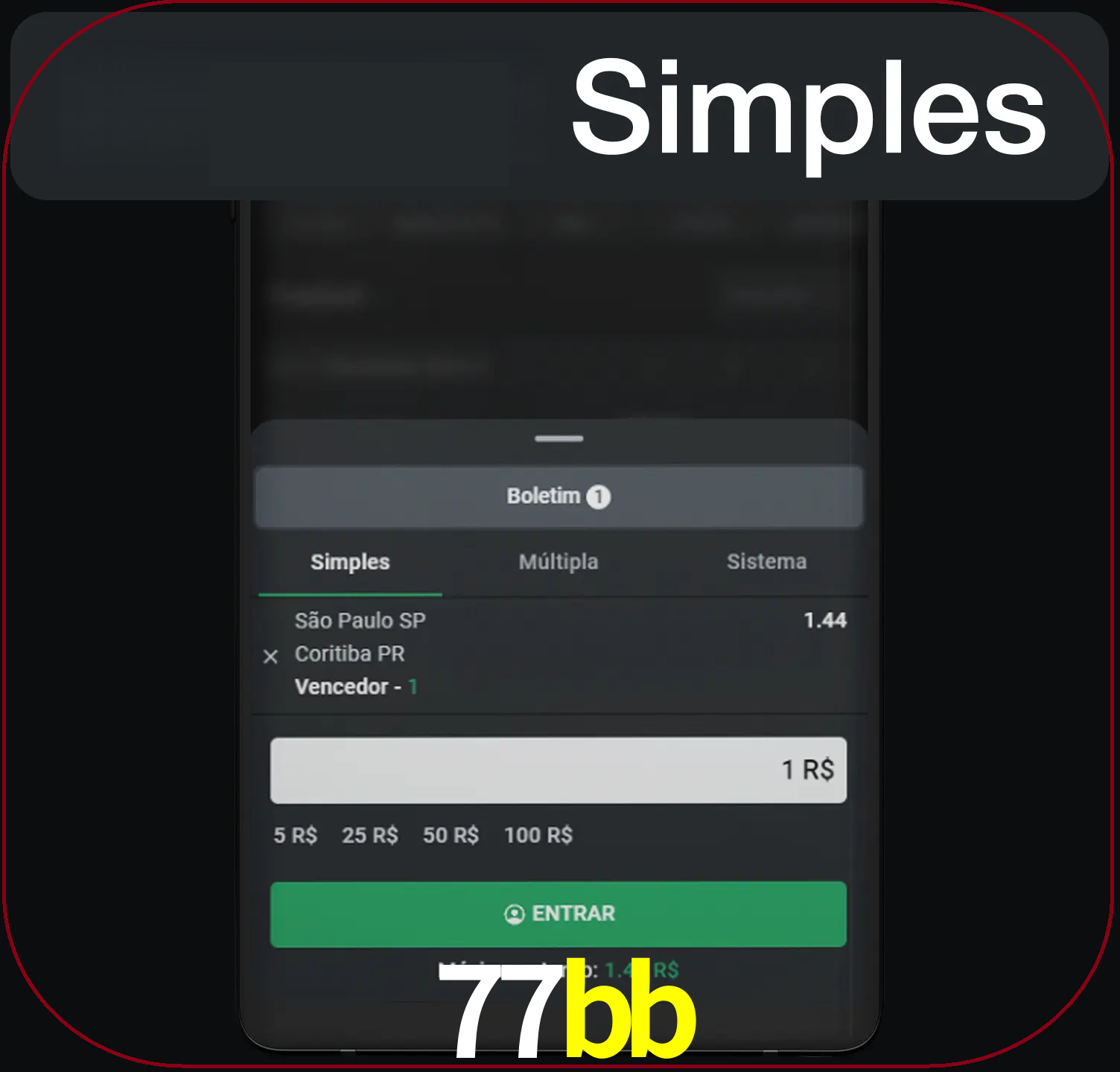 Ganhe seu dinheiro certo com uma única aposta.