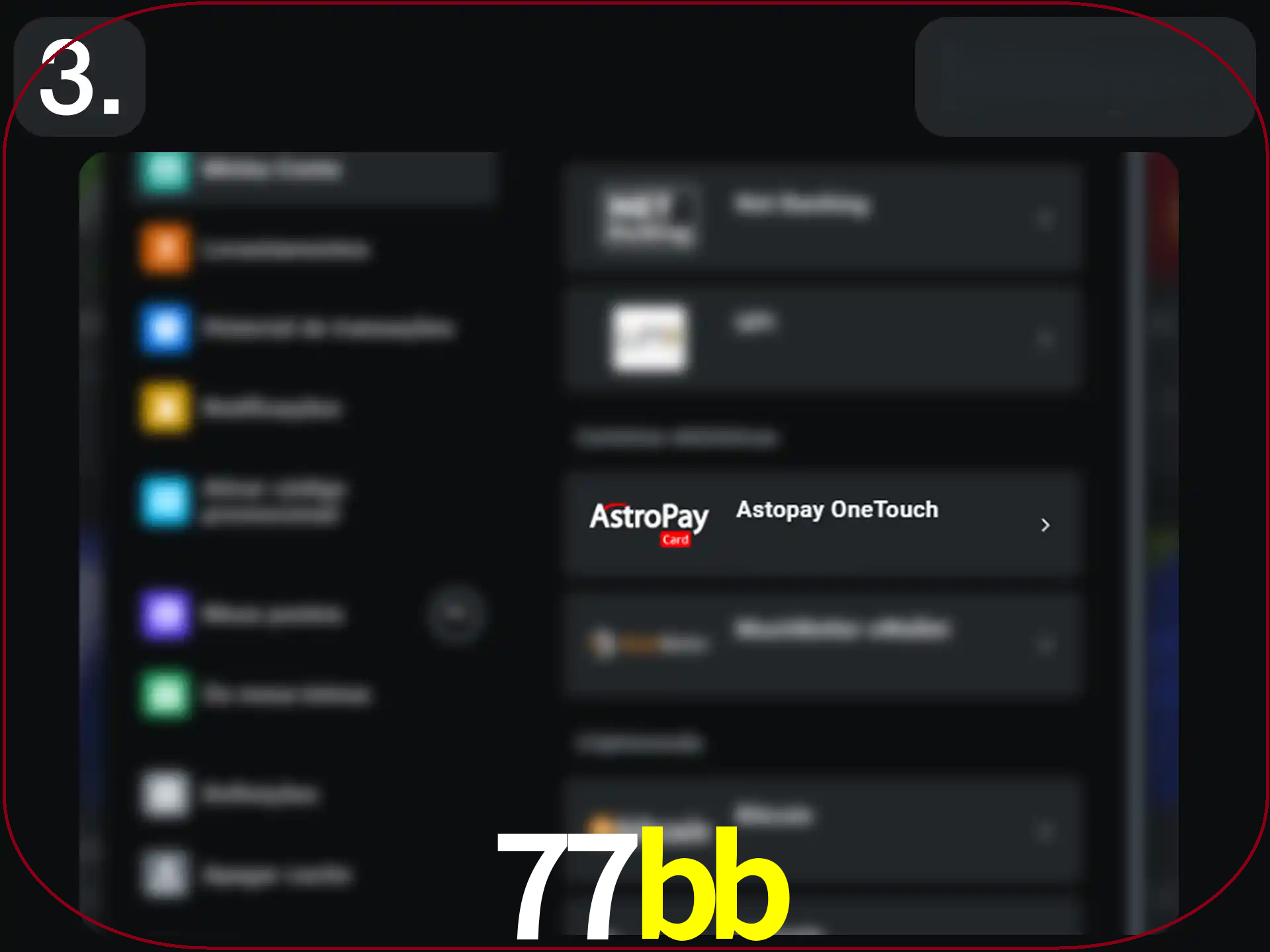 Abra a janela de depósito.