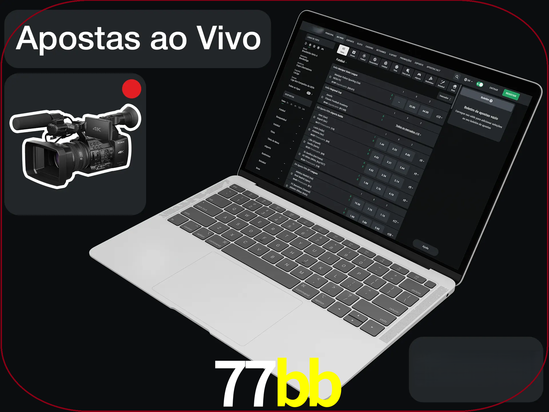 Aposte em formato ao vivo em nosso site.