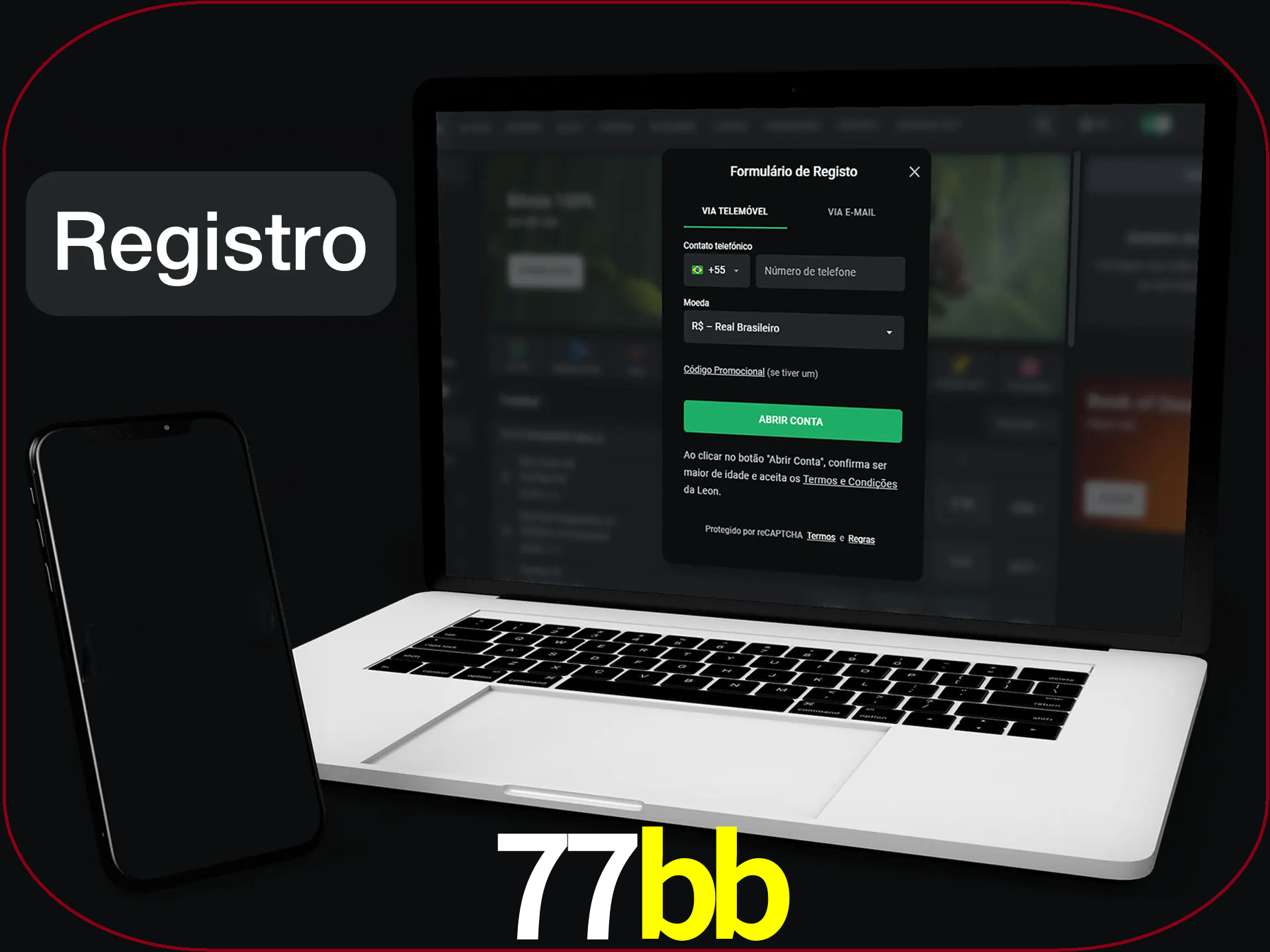 O registro na LeonBet é simples.