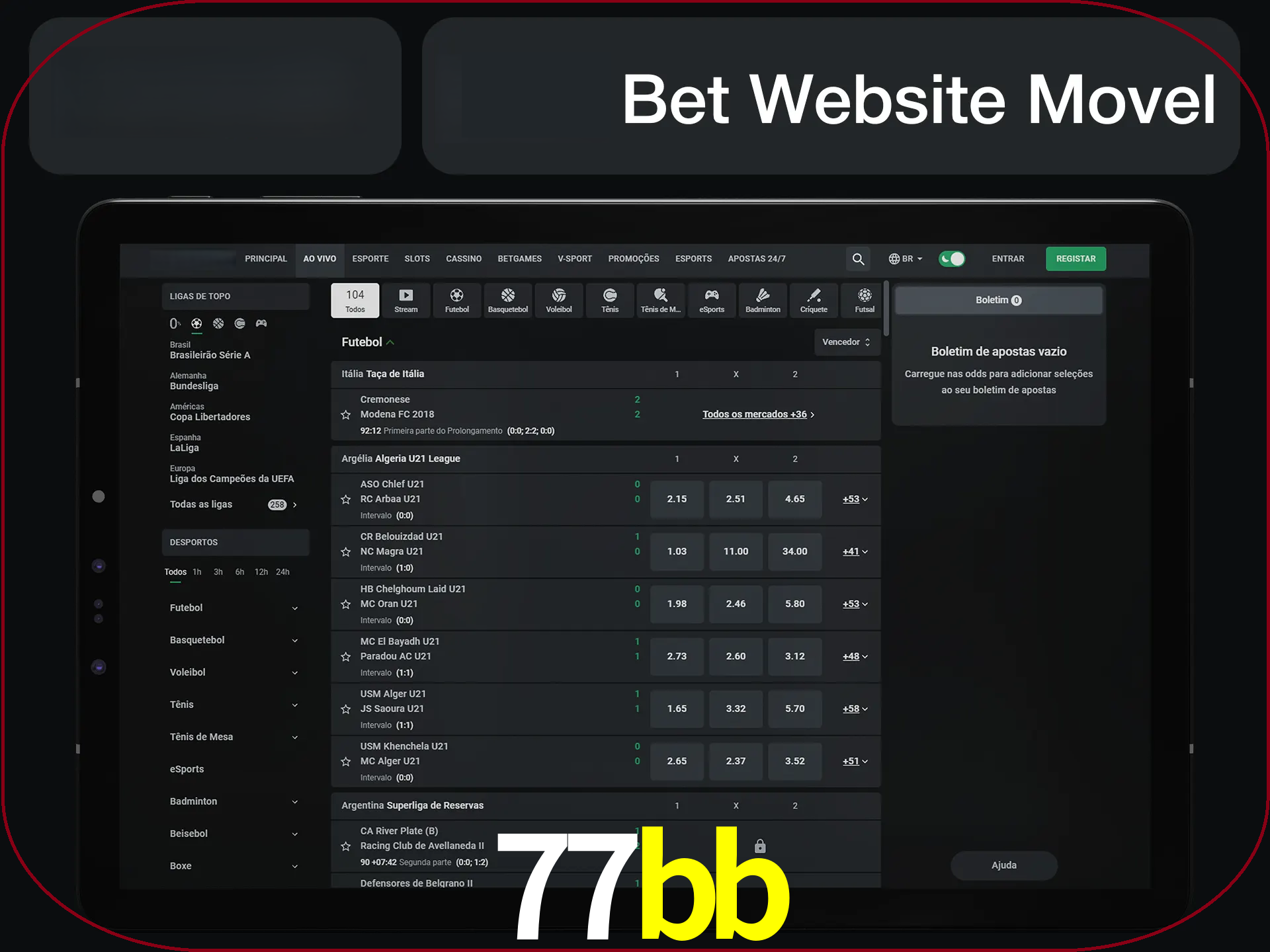 Use nosso website em qualquer dispositivo.